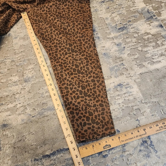 AE Curvy Super Highrise Brown Leopard Jeggings Skinny Jeans Plus Size 22 New - Picture 8 of 15